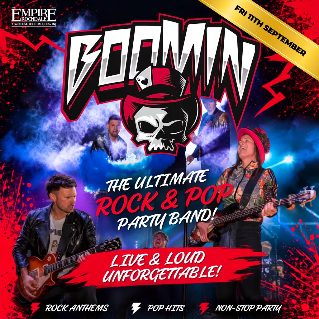 Boomin - the ultimate rock and pop party band - Live at Empire at Empire Rochdale