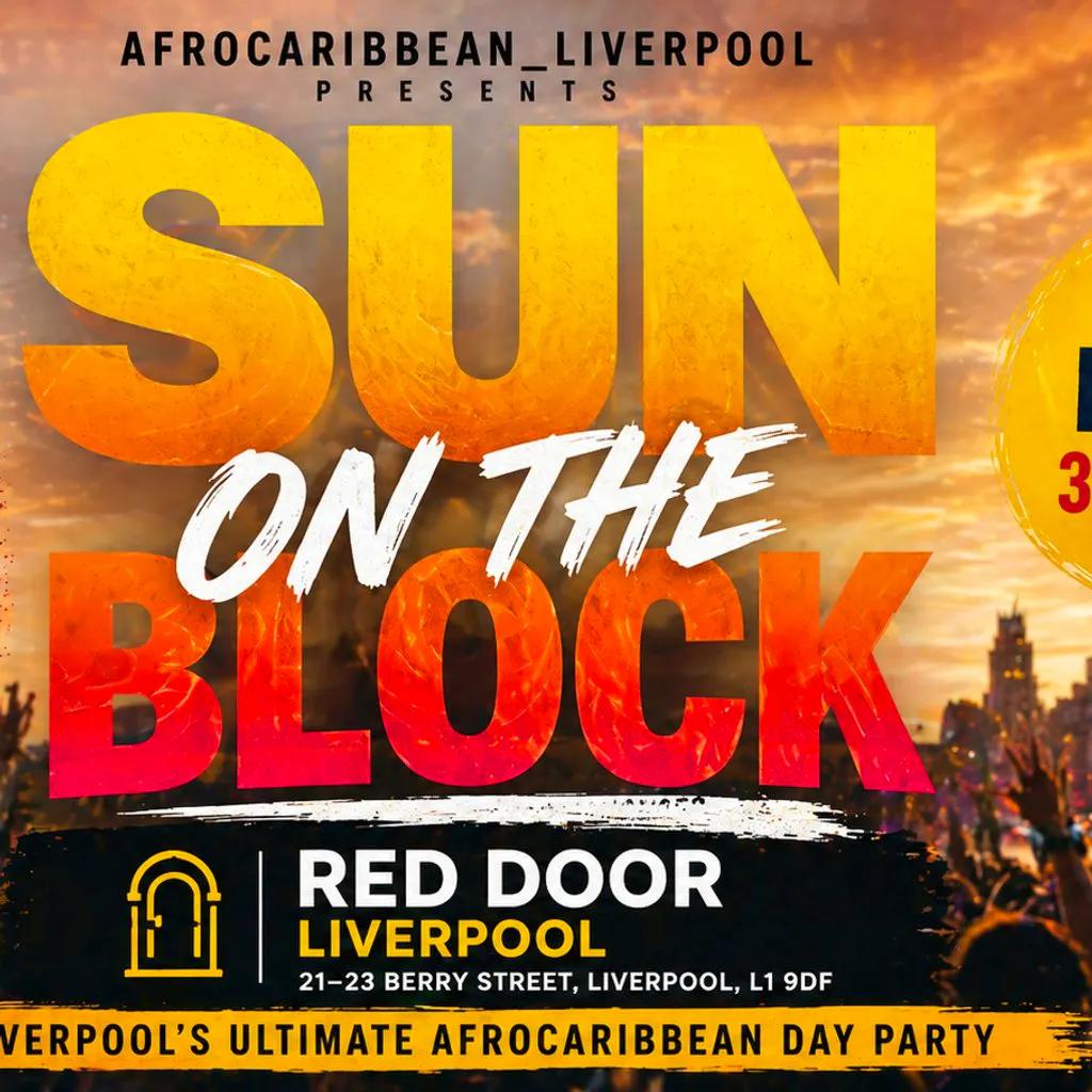 Sun on the Block Day Party Bank Holiday Sunday at Red Door Berry Street Liverpool