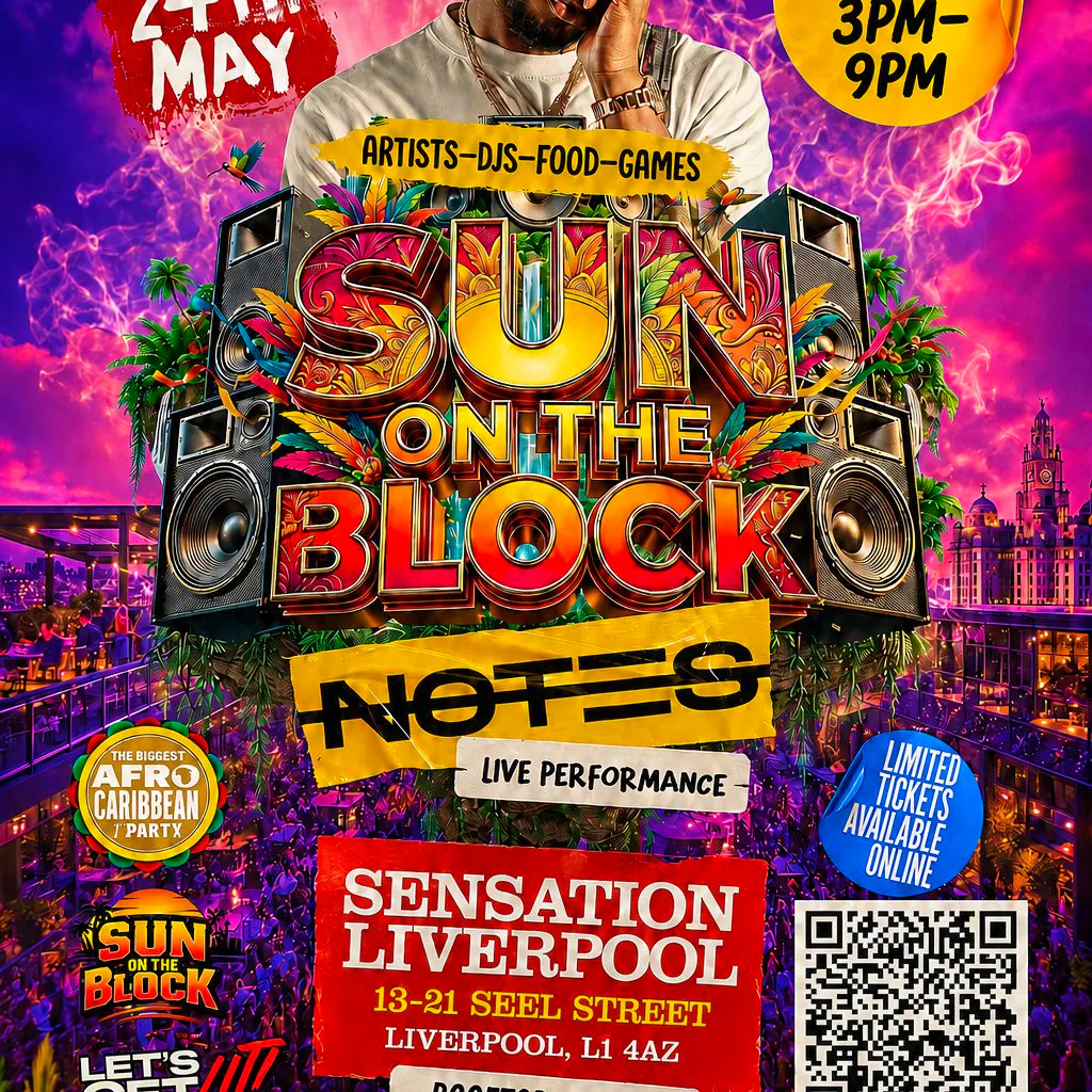 Sun on the Block Day Party Bank Holiday Sunday at Red Door Berry Street Liverpool