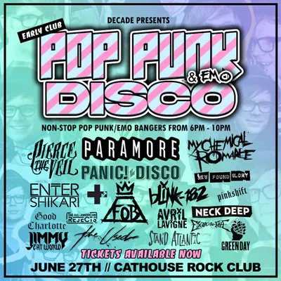Tickets: Pop Punk Disco - Early Club [Glasgow] | Cathouse Rock