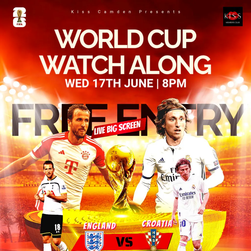 World Cup Watch Along London | England vs Croatia Live at Kiss C at Kiss Camden