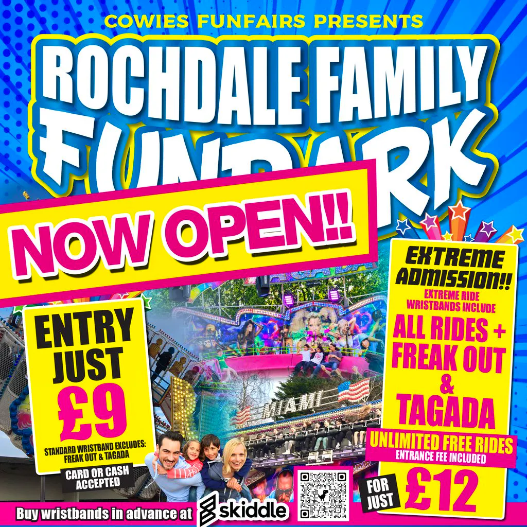 Cowies Funfairs Presents Rochdale Family Fun Park is Now Open at Cowie's Funfairs Presents Rochdale Family Fun Park