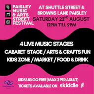 Paisley Music and Arts Street Festival at Shuttle Street, Paisley