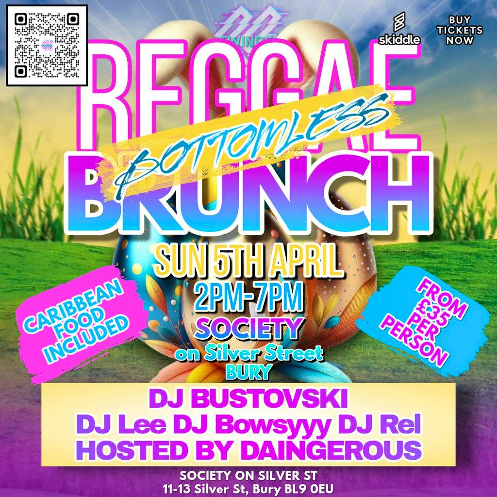 Rewinder Reggae Brunch BOTTOMLESS Easter Edition!! at Society