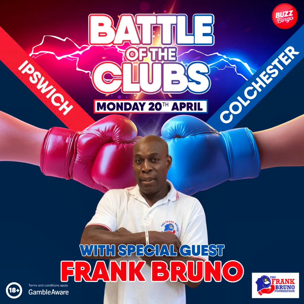 Battle of the Clubs with Frank Bruno 20/04 - Ipswich at Buzz Bingo Ipswich