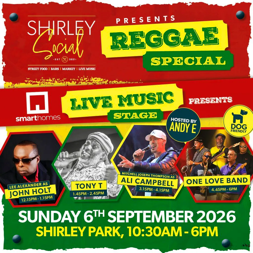 Shirley Social - Reggae Special - Sunday 6th September 2026 at Shirley Park