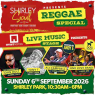 Shirley Social - Reggae Special - Sunday 6th September 2026 at Shirley Park