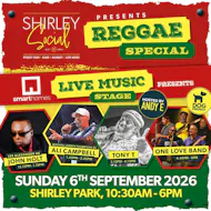 Shirley Social - Reggae Special - Sunday 6th September 2026 at Shirley Park