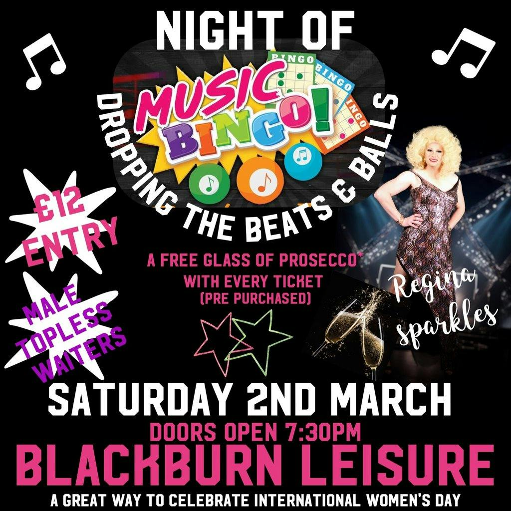Music Bingo ft Regina Sparkles Tickets Blackburn Leisure Hull Sat
