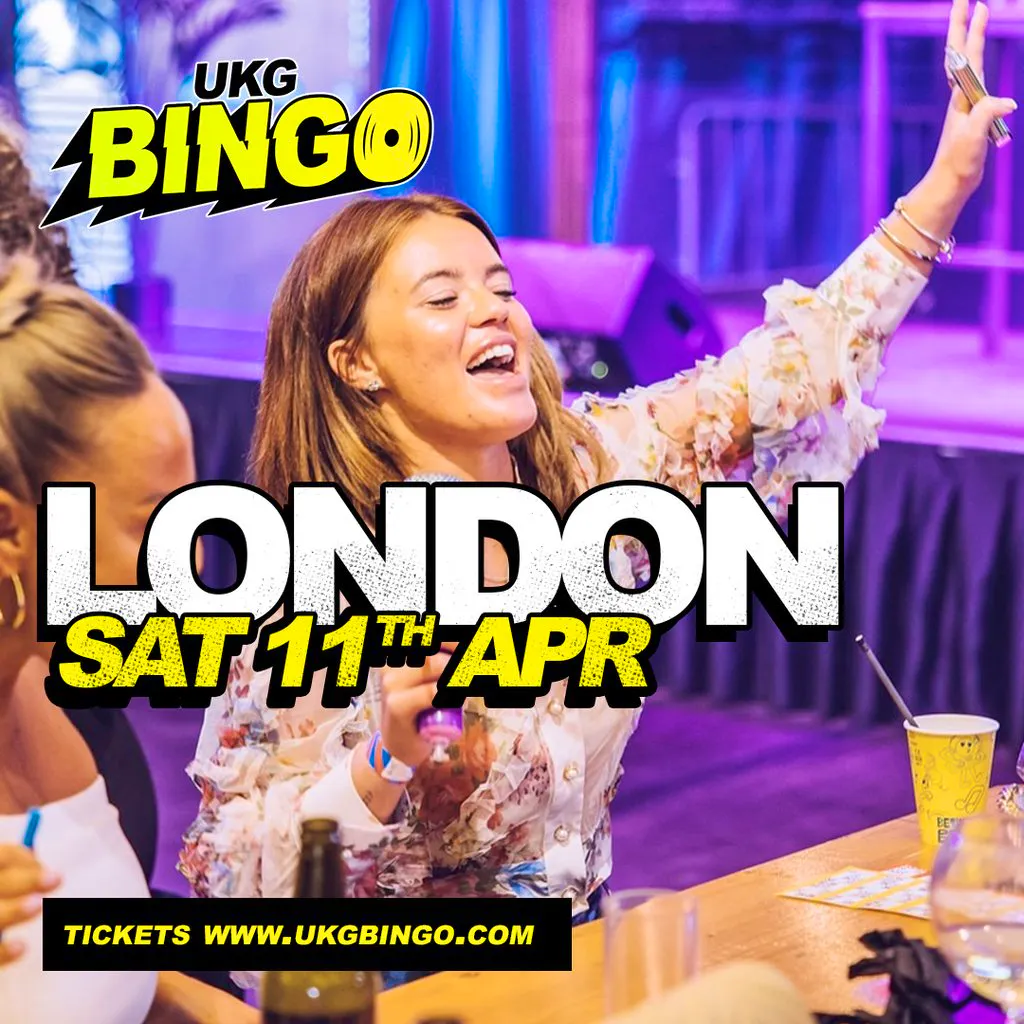 UKG BINGO Sat 11th April London at Cococure Aldgate