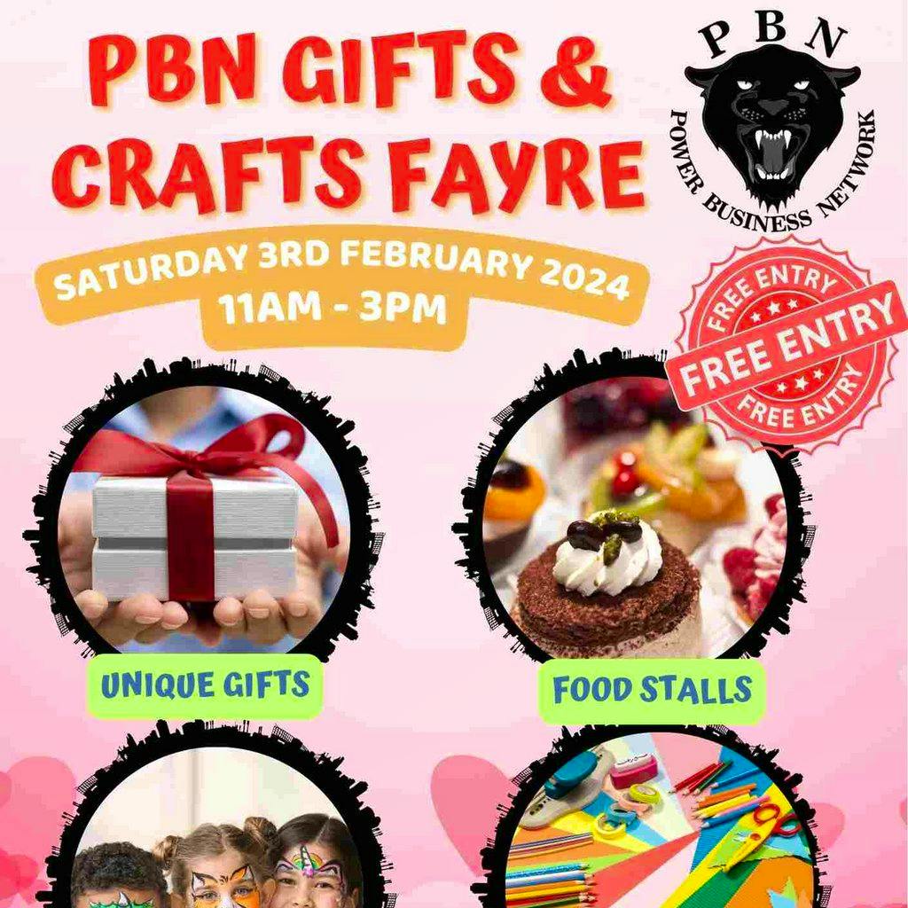 PBN Wolverhampton Gifts & Crafts Fayre Saturday 3rd February The
