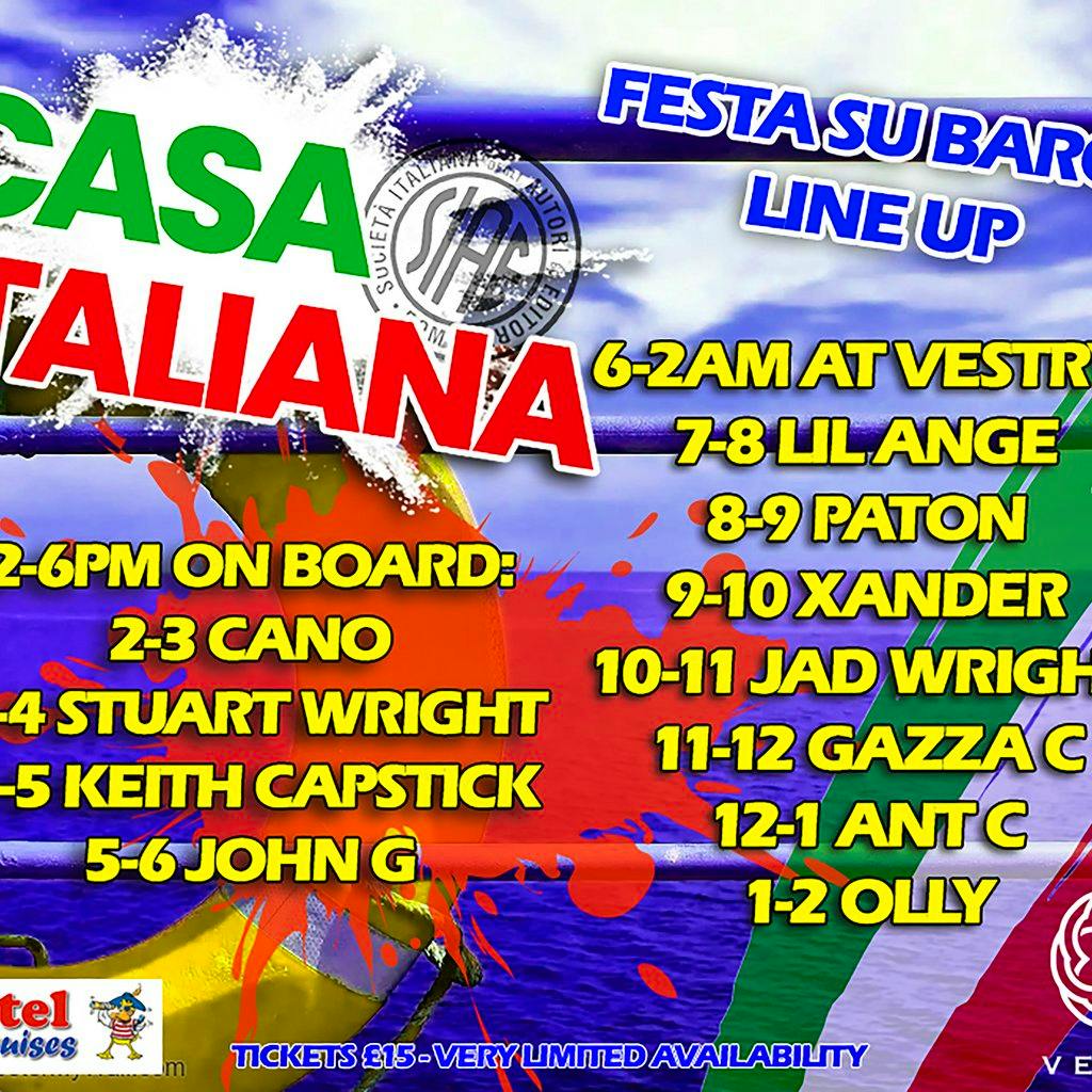 Casa Italiana - Festa Su Barca 2 at Boatel Cruises