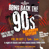 Bring back the 90s - Halloween Edition (Free event*) at The Terrace, Dewsbury