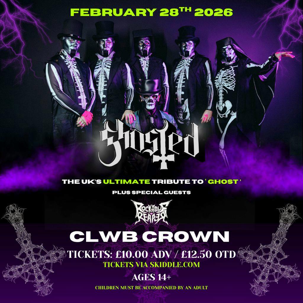 Ghosted [A Tribute to Ghost] + Support [Rockabye Reaper} at Clwb Crown