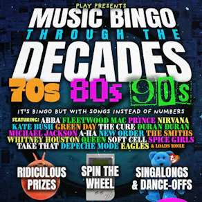Music Bingo Through the Decades : 70s, 80s, 90s