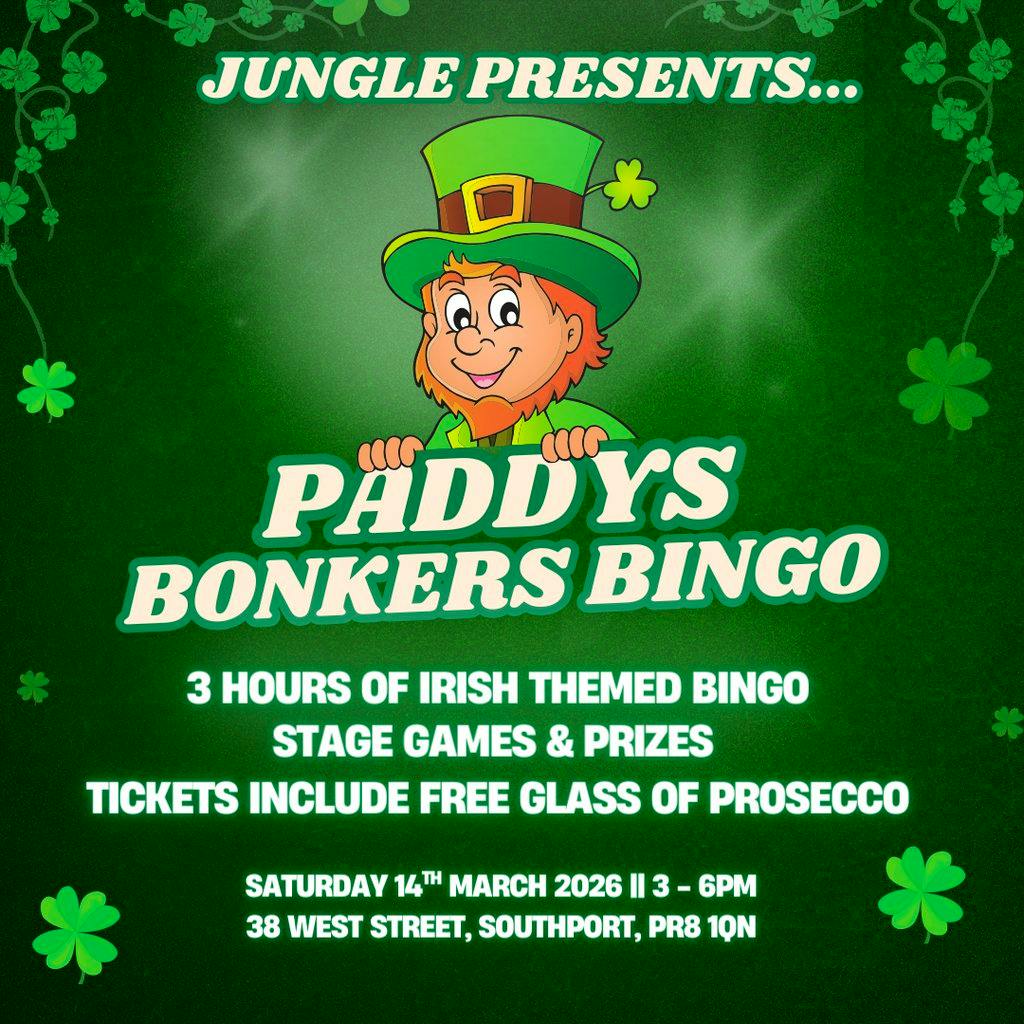 Jungle Presents - Paddys Day Bingo at Jungle Nightclub Southport