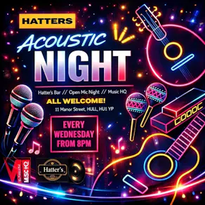 Acoustic Wonderland Open Mic at Hatters Cafe Bar