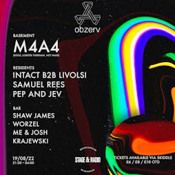 Obzerv w/ M4A4 Tickets | Stage And Radio Manchester  | Fri 19th August 2022 Lineup