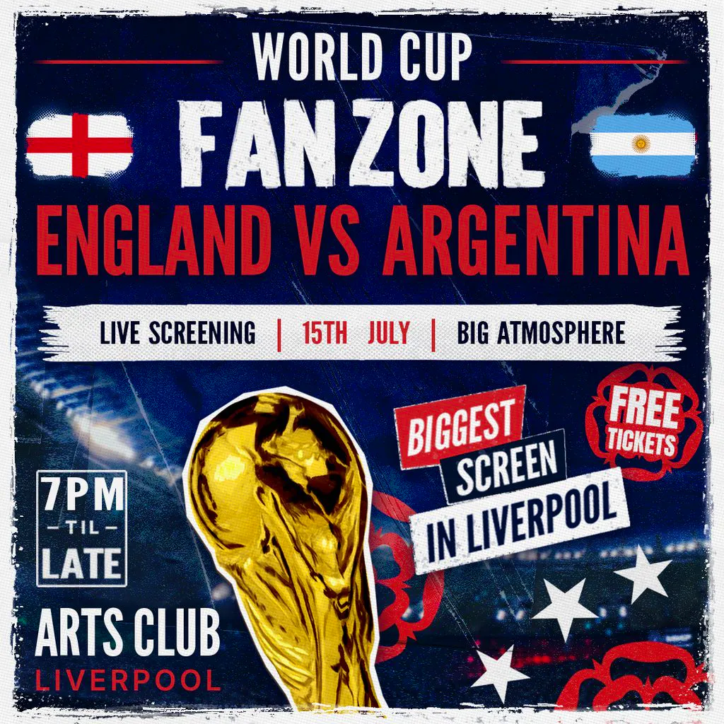 England Vs Argentina - World Cup Fanzone at Arts Club