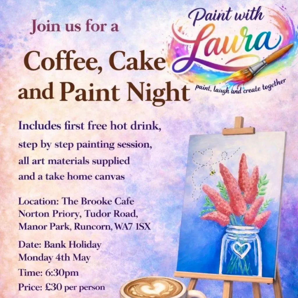 Paint and Sip with Laura at The Brooke Cafe, Norton Priory, Runcorn WA7 1SX