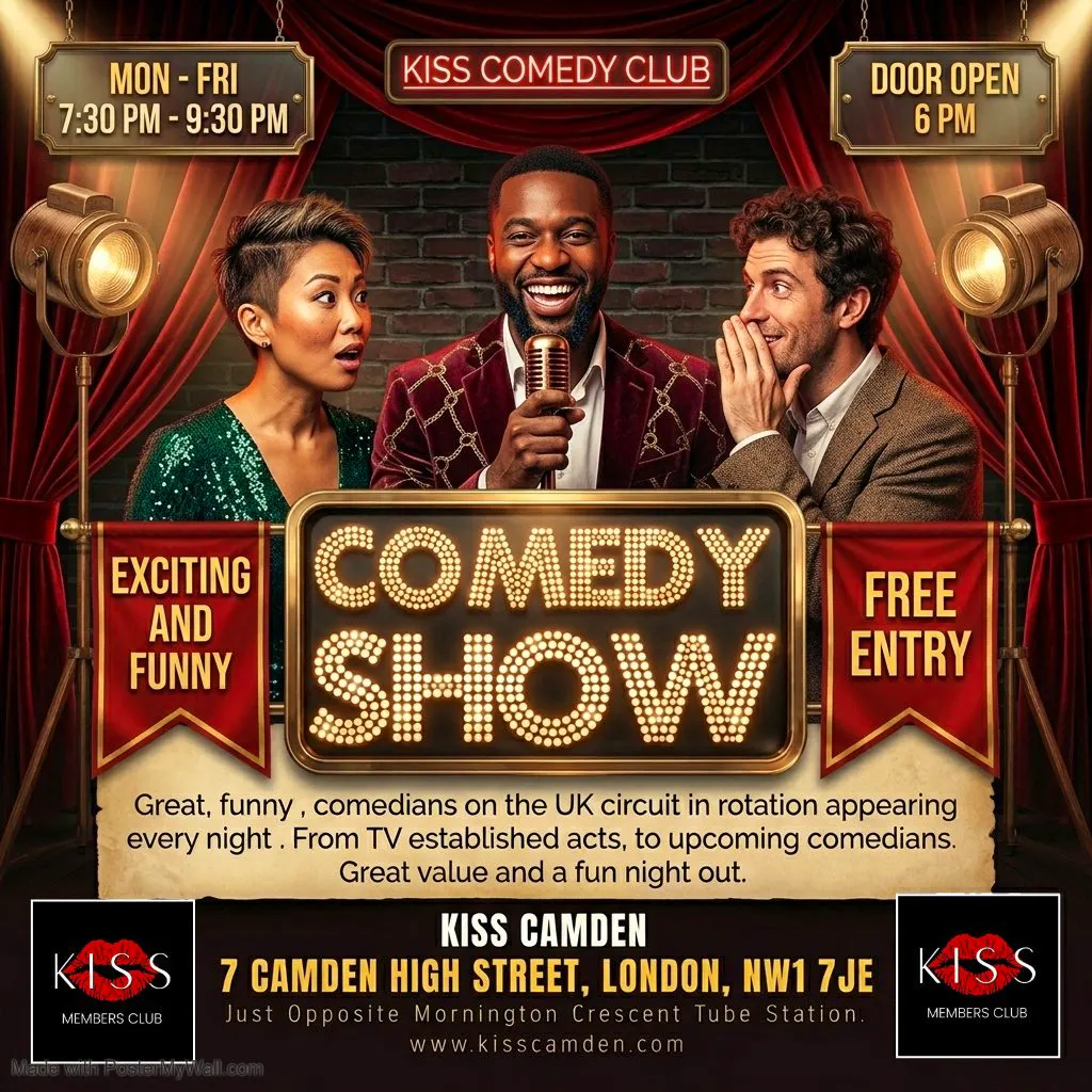 Friday Comedy Show London | Fri 29th May at Kiss Camden,