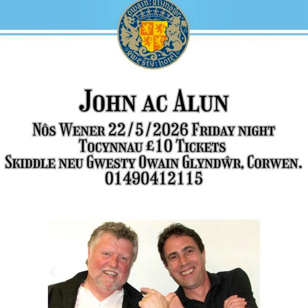 John ac Alun at Owain Glyndwr Hotel, Corwen, LL21 0DL