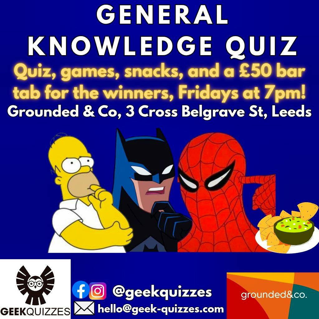 Friday Night General Knowledge Quiz at Grounded And Co