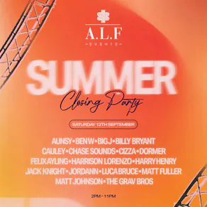 A.L.F Events Summer Closing Party at The Mulberry