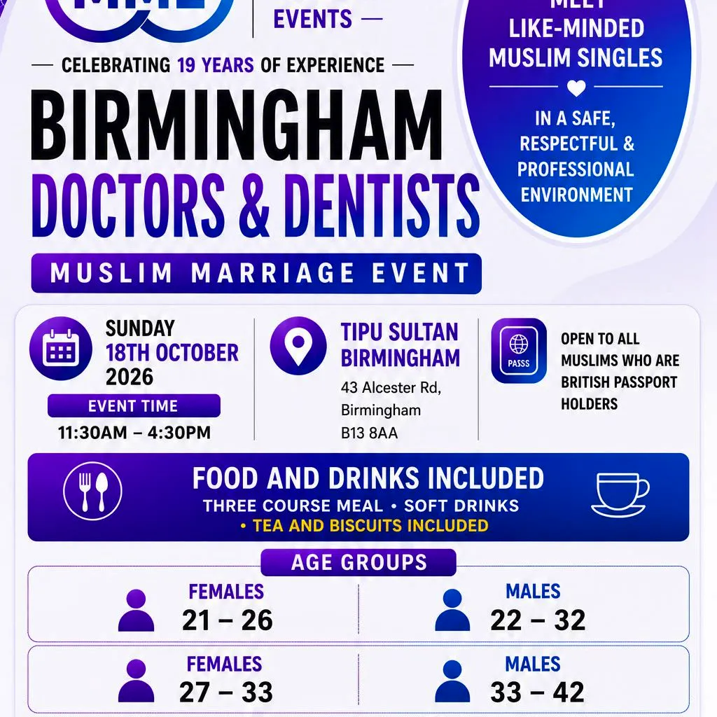 Muslim Marriage Events Birmingham - Doctors & Dentists Event at Tipu Sultan Majestic Dining
