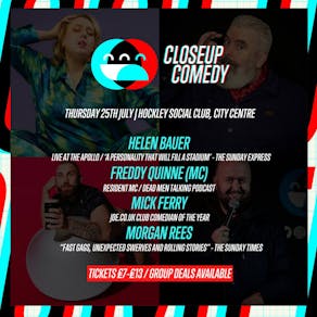 CLOSEUP COMEDY at Hockley Social Club w/ Helen Bauer, Mick Ferry