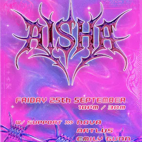 AISHA - night of hard techno, trance energy and full-throttle