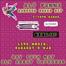 Alt Femme - Sustain Yourself Tickets | The Old Abbey Taphouse Manchester  | Sat 18th May 2024 Lineup