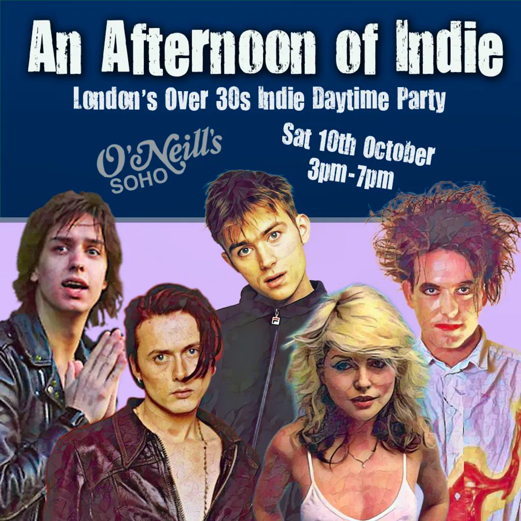 An Afternoon of Indie LONDON (over 30s only) 10th October at Flamingo Rooms, O'Neill's Wardour Street