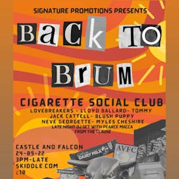 Back To Brum Tickets | The Castle And Falcon Birmingham  | Sat 24th September 2022 Lineup