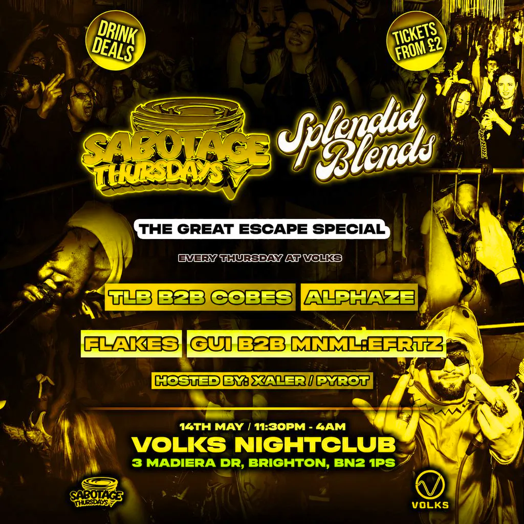 Sabotage Thursdays at The Volks Nightclub