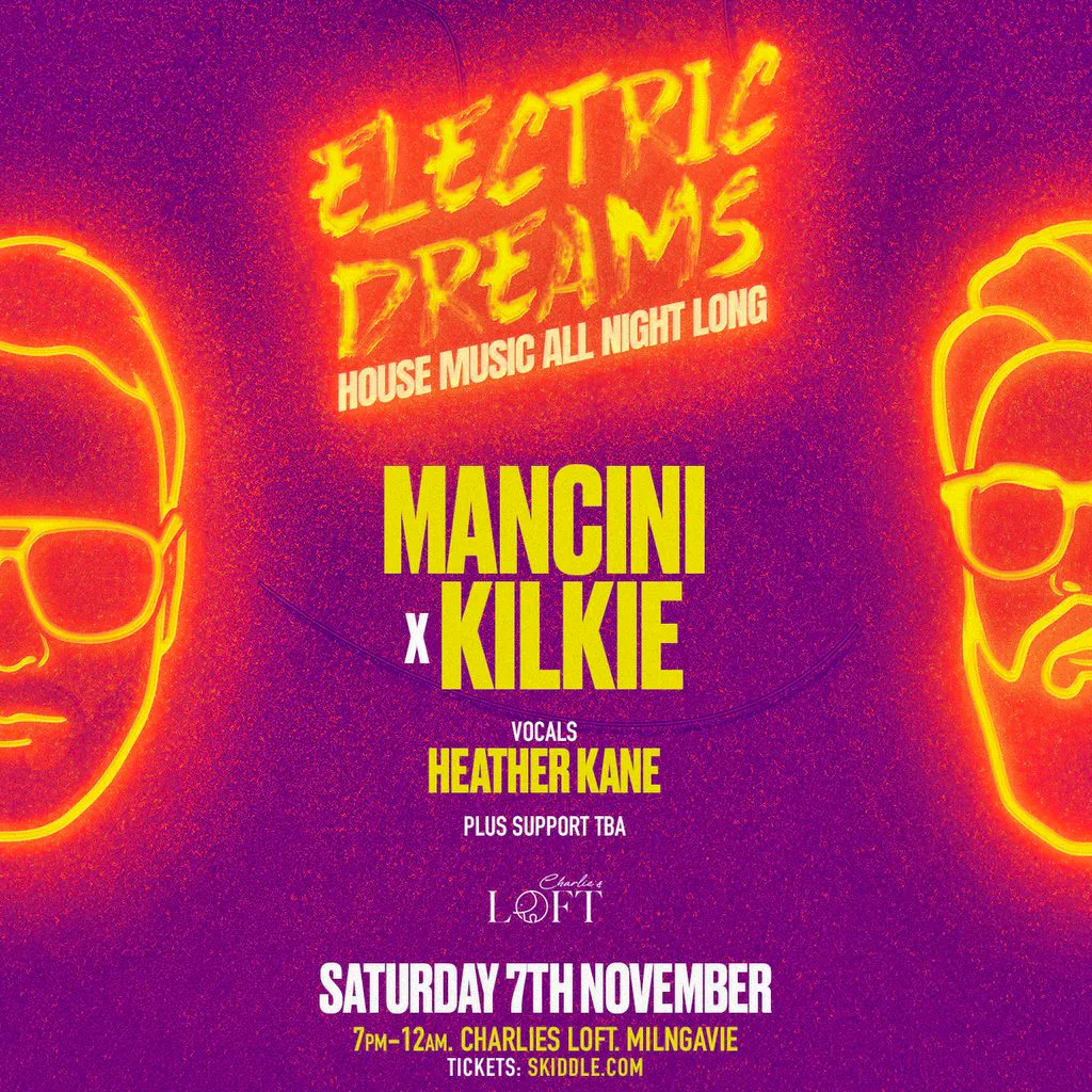 Electric Dreams - Nov 7th - CHARLIES LOFT, Milngavie at Charlies Loft 