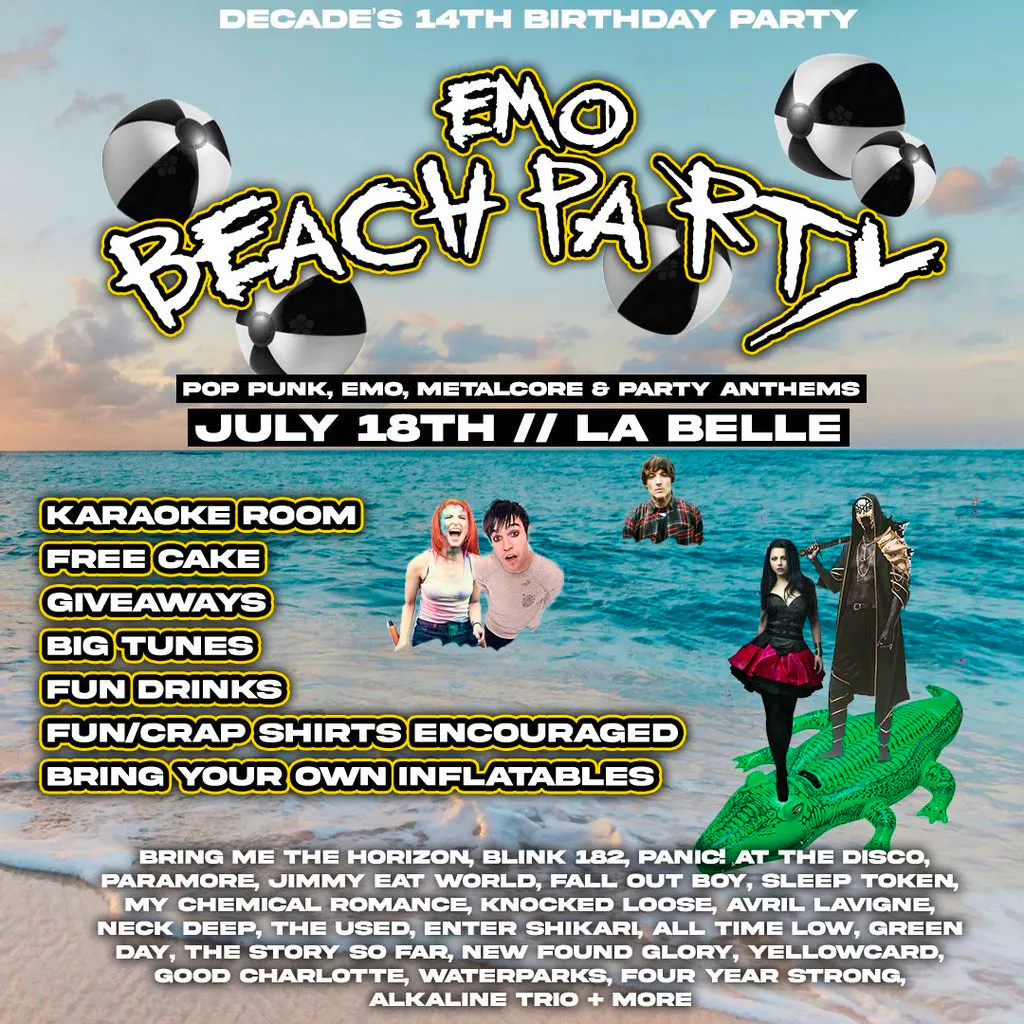 Decade Club Night - Alt Beach Party at La Belle Angele