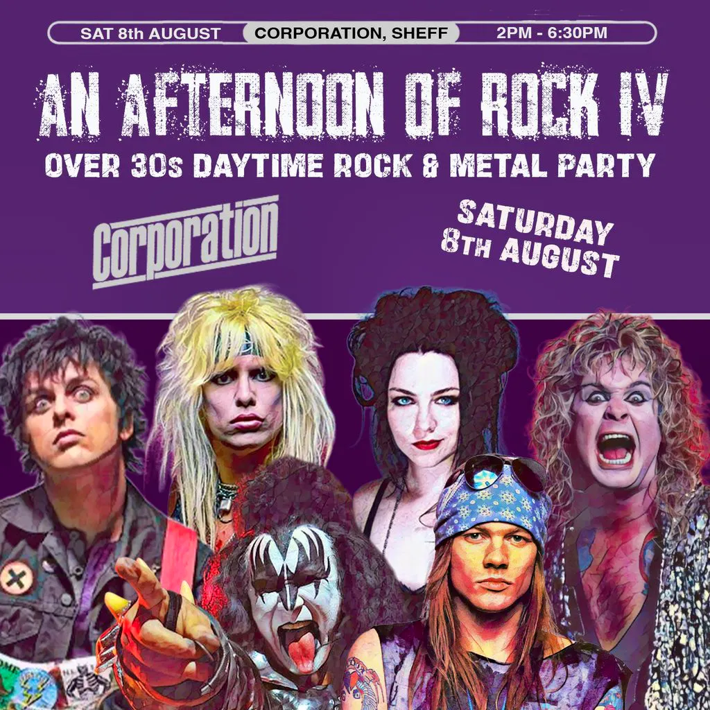 An Afternoon of Rock: SHEFFIELD (Over 30s Rock/Metal) 2pm-6:30pm at Corporation Sheffield