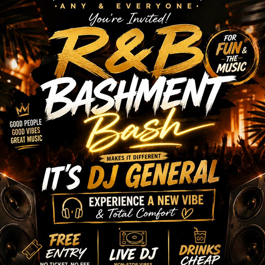 R&B & Bashment; Free Party- Dj general takeover at Halfway House