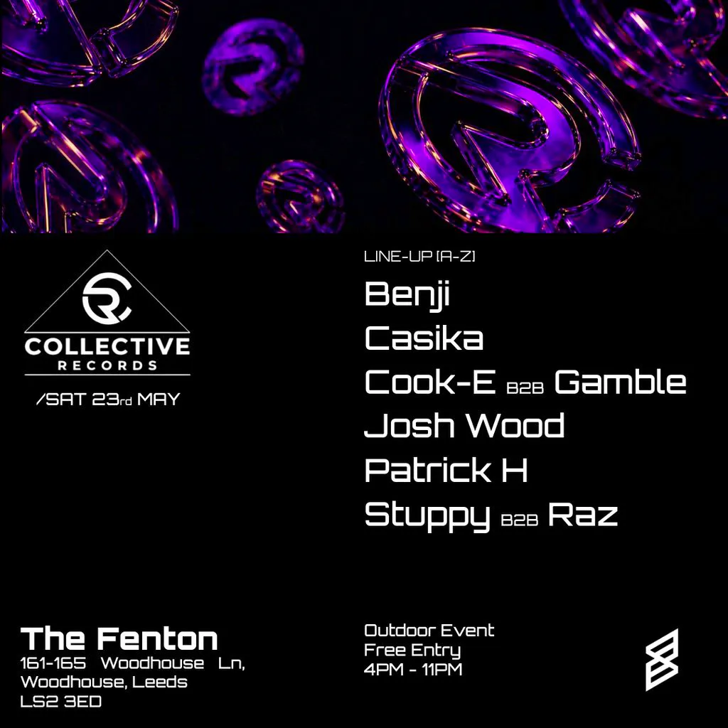 Collective Records Garden Party at The Fenton 161 Woodhouse Lane, Leeds LS2 3ED