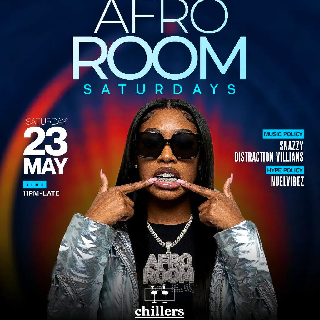 Afro Room Afrobeats & Amapiano Party At Chillers Sat 23rd May at Chillers On The Green