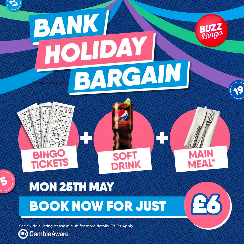 Bank Holiday Bargain - Buzz Bingo Stockport 25/05 at Buzz Bingo Stockport