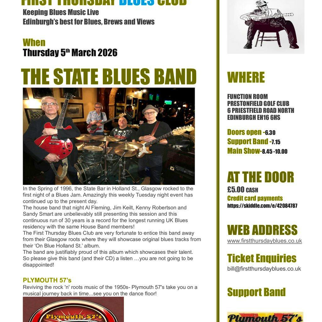 The State Blues Band at the First Thursday Blues Club at Prestonfield Golf Club
