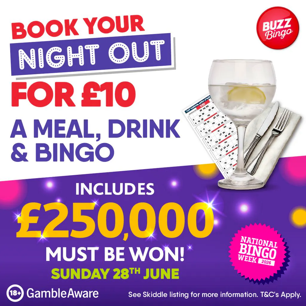 £10 Bingo Night Out 28/06 - Buzz Bingo Plymouth Charles Cross at Buzz Bingo Plymouth