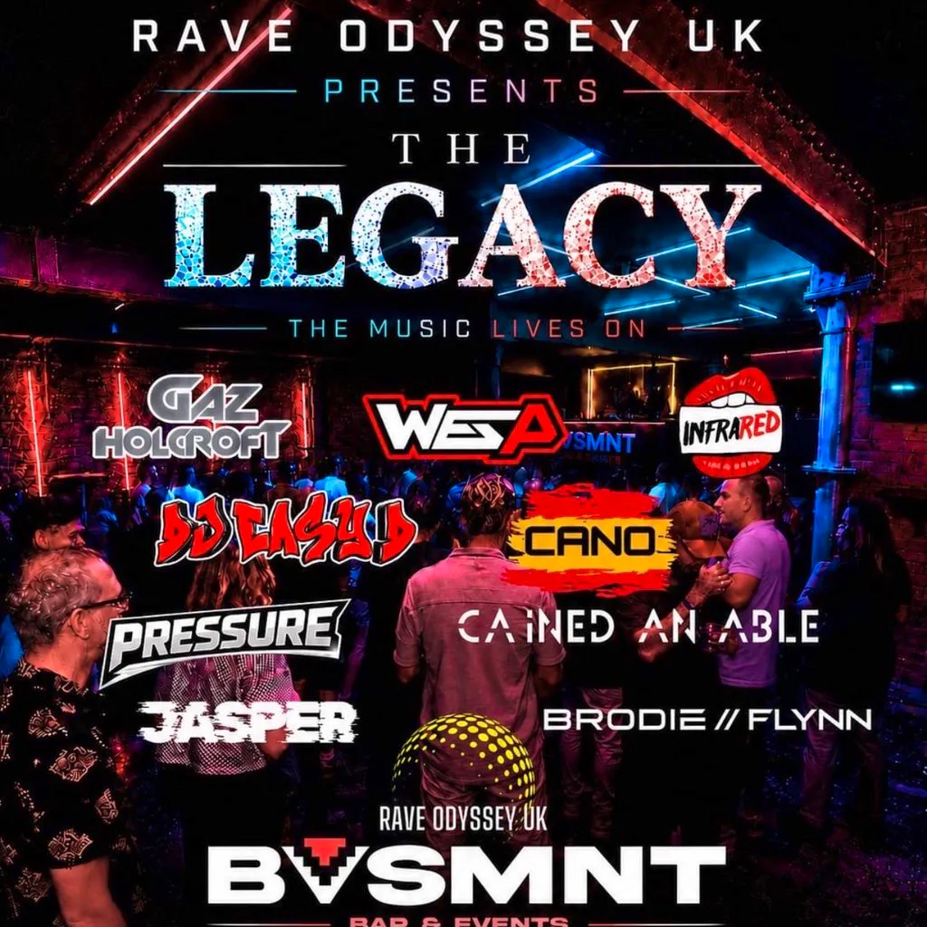Rave odyssey uk "The legacy" Basement Darwen at BVSMNT