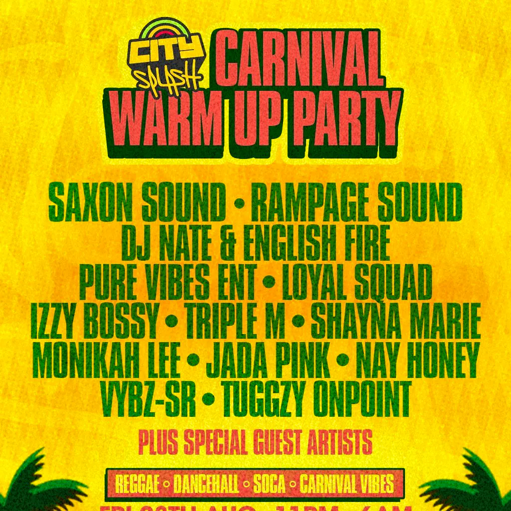 City Splash: Carnival Warm Up Party at The Steel Yard
