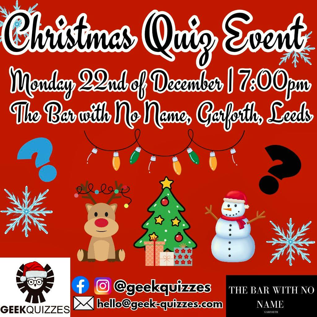 Christmas Quiz Event at The Bar With No Name
