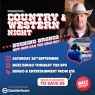 Country & Western Night 26/09/26 at Buzz Bingo Torquay