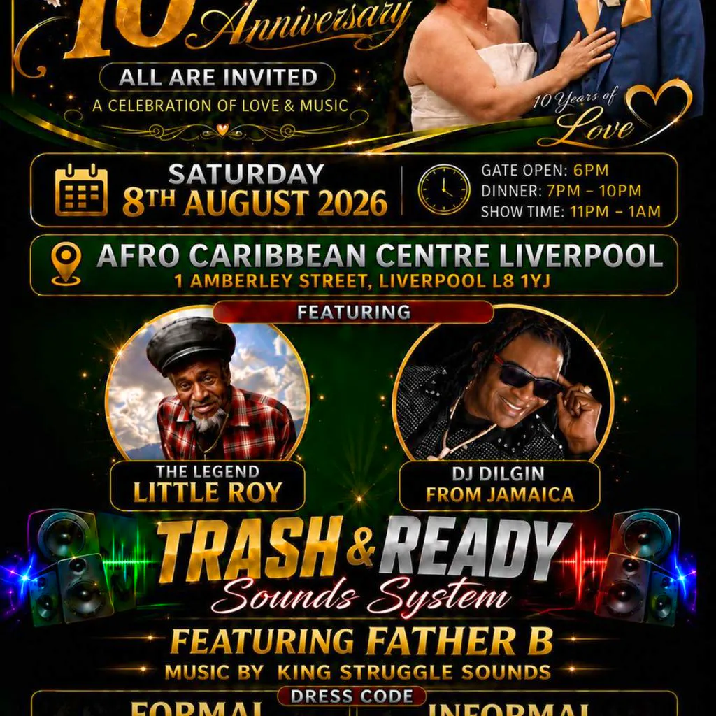 Mr &Mrs Williamson 10th Anniversary at Afro Caribbean Centre Liverpool