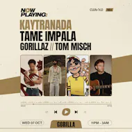 NOW PLAYING: Kaytranada, Tame Impala, Gorillaz & Tom Misch at Gorilla